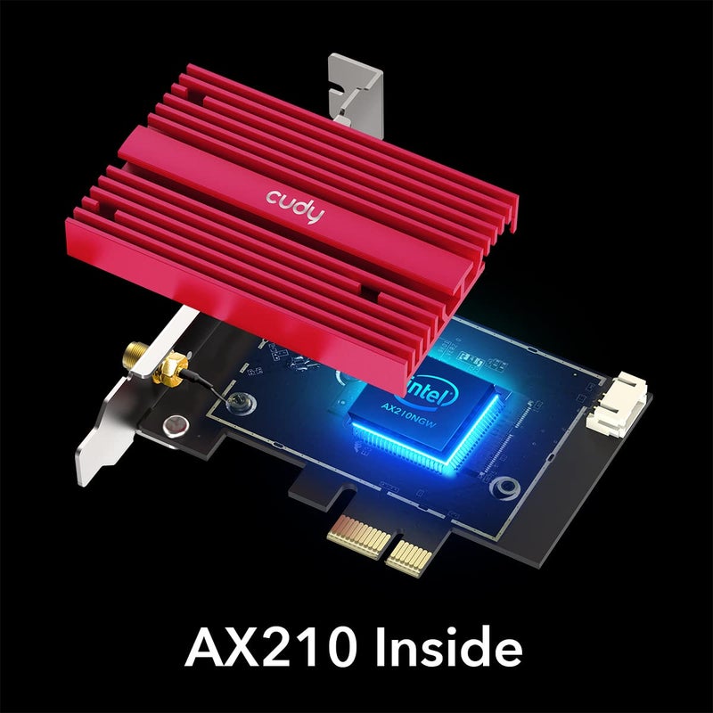 Cudy AX5400 Wireless WiFi 6E PCIe Card for PC, Bluetooth 5.3, AX210 Module Inside, Bluetooth 5.2/5/4.0, 802.11ax/ac/a/b/g/n, Windows 11,10, WE3000S - Image 3